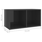 TV Cabinets 2 pcs High Gloss Grey 72x35x36.5 cm Engineered Wood 3079951