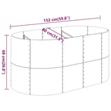Garden Raised Bed Galvanised Steel 152x80x68 cm Brown 318950