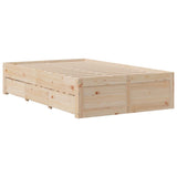 Bed Frame without Mattress with Drawers 120x200 cm Solid Wood Pine 3308807