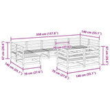 9 Piece Garden Sofa Set Solid Wood Douglas Fir 3299627