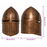 Medieval Knight Helmet Antique Replica LARP Copper Steel 286225