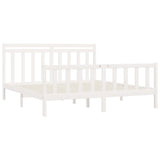Bed Frame without Mattress White Solid Wood Pine 200x200 cm 3107049