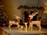 3-Piece Lighted Christmas Reindeer Set Outdoor Decorations, Weather Proof Sparkling Deer 82158509