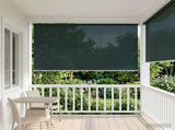 Outdoor Roller Blind 90% UV Block Dark Green 400 x 230 cm HDPE 42036037