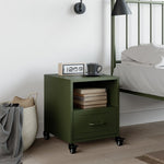 ZNTS Bedside Cabinet Olive Green 36x39x43.5 cm Steel 846712