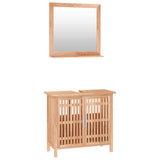 2 Piece Bathroom Furniture Set Solid Wood Walnut 3185783