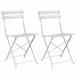 Garden Folding Chair Folding 2 pcs White 42 x 46 x 82cm Metal 42002956