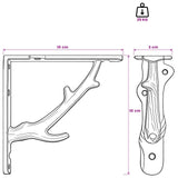 Wall Shelf Brackets 12 pcs Antique White 10 x 10 x 3 cm Steel 42038846