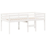 High Sleeper Bed without Mattress White 75x190 cm Small Single Solid Wood Pine 3282142