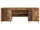 Desk with Shelf Old Wood 142.5 x 50 x 75 cm Engineered Wood 3414583