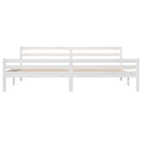 Bed Frame without Mattress White Solid Wood 180x200 cm Super King 814835