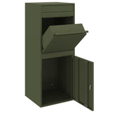 Parcel Drop Box with Storage Olive green 41 x 38 x 103 cm Steel 874936