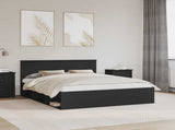 Bed Frame with Headboard Black 160 x 200 cm Solid Pine Wood 3410574