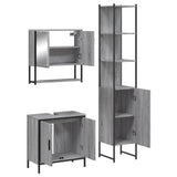 3 Piece Bathroom Furniture Set Grey Sonoma Engineered Wood 3214683