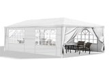 10'x20' Outdoor Party Tent with 6 Removable Sidewalls, Waterproof Canopy Patio Wedding Gazebo, White 98579076