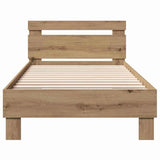 Bed Frame Artisan Oak 203 x 95 x 70 cm Engineered Wood 874113