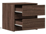 Bedside Cabinet with LED Lights Brown Oak Engineered Wood 852045