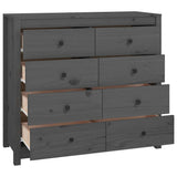 Side Cabinet Grey 100x40x90 cm Solid Wood Pine 821771