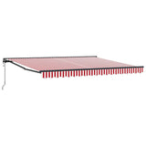Retractable Awning Red and White 400 x 300 cm 3330558