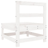Garden Middle Sofa White Solid Wood Pine 825479