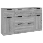 3 Piece Sideboard Set Grey Sonoma Engineered Wood 3115826
