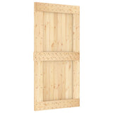 Sliding Door with Hardware Set 100x210 cm Solid Wood Pine 3203190