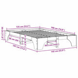 Bed Frame Wax Brown 135 x 190 cm Solid Pine Wood 872955