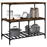 Kitchen Trolley Smoked Oak 100x50x95 cm Engineered Wood 842308
