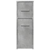 Narrow Bathroom Cupboard with Wheels Concrete Grey Engineered Wood 855280