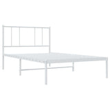 Metal Bed Frame without Mattress with Headboard White 75x190cm 352519