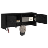 Wall-Mounted Coat Rack with Shelf Black Oak 80 x 20 x 30 cm 874340