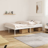 Metal Bed Frame without Mattress with Headboard White 140x200cm 350932