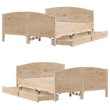 Bed Frame without Mattress 135x190 cm Double Solid Wood Pine 3301797