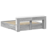 Bed Frame with Storage Grey Sonoma 200 x 200 cm Engineered Wood 3433797