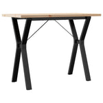 ZNTS Dining Table Y-Frame 100x50x75.5 cm Solid Wood Pine and Steel 3282785