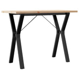 Dining Table Y-Frame 100x50x75.5 cm Solid Wood Pine and Steel 3282785