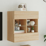 TV Wall Cabinet with LED Lights Sonoma Oak 58.5x30x60.5 cm 837094