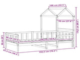 Day Bed Set 2 pcs Wax Brown Solid Pine Wood 3422714