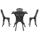 Garden Table Set 5 pcs Black Cast Aluminium 3334753