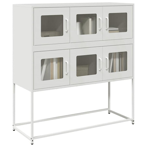 ZNTS Sideboard White 100.5x39x107 cm Cold-rolled Steel 853427