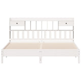 Bookcase Bed without Mattress White 180x200 cm Super King Solid Wood Pine 3322901