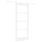 Sliding Door ORKDAL White 83 x 202 cm Solid Pine Wood and Glass 3331886