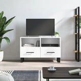 TV Cabinet High Gloss White 80x36x50 cm Engineered Wood 828998