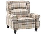 Wingback Recliner Armchair for Living Room, Pushback Reclining Chair with Round Armrests, Footrest T3398P330384