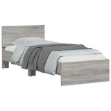 Bed Frame without Mattress with LED Lights Grey Sonoma 90x190 cm Single 838839