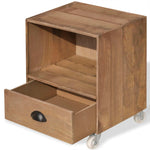 ZNTS Nightstand 2 pcs Brown Solid Wood 243162