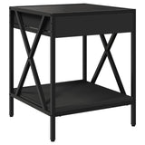 Coffee Table with Infinity LED Black 40x40x49 cm 847692