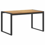 Garden Dining Set 7 pcs Black and brown 140 x 80 x 75 cm 3284384