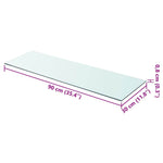 Shelves 2 pcs Panel Glass Clear 90x30 cm 3051581