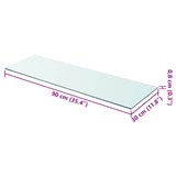 Shelves 2 pcs Panel Glass Clear 90x30 cm 3051581